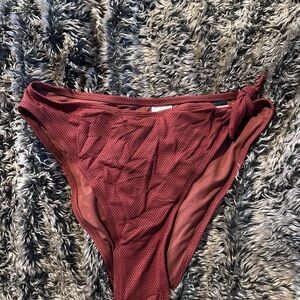 Wild Fable Maroon Textured Bikini Bottom | Women’s L 12-14 | BRAND NWT |